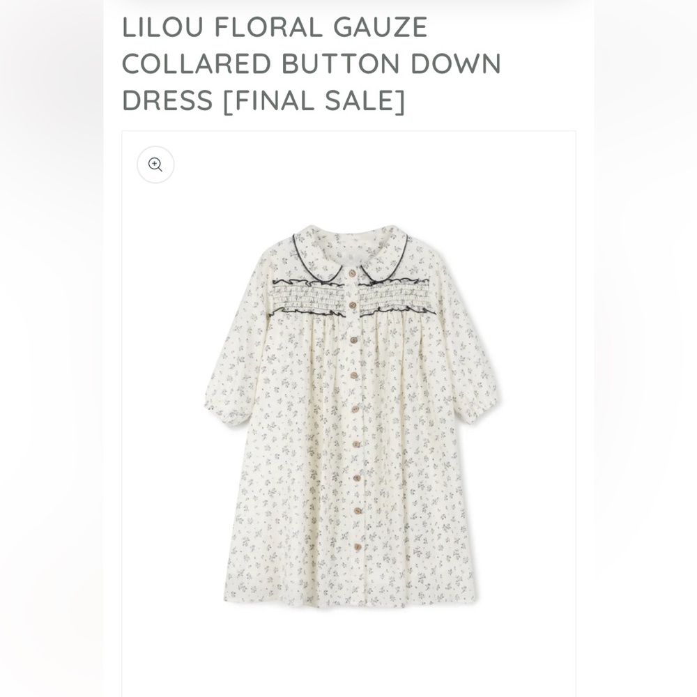 LILOU FLORAL GAUZE COLLARED BUTTON DOWN DRESS